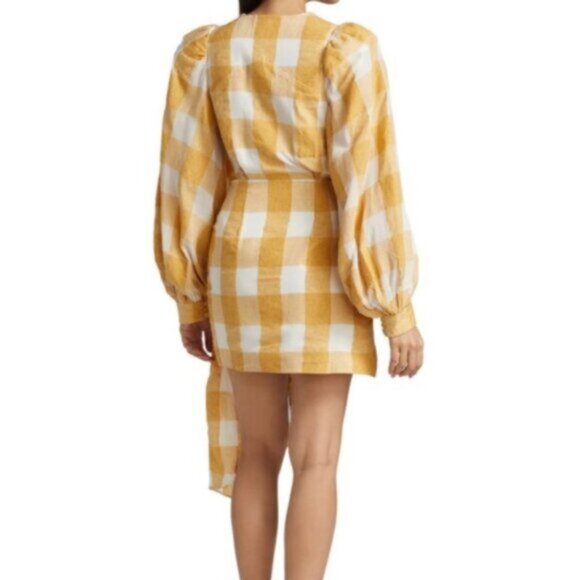 Acler Sutherland Checkered Wrap Mini Dress - Picture 2 of 16